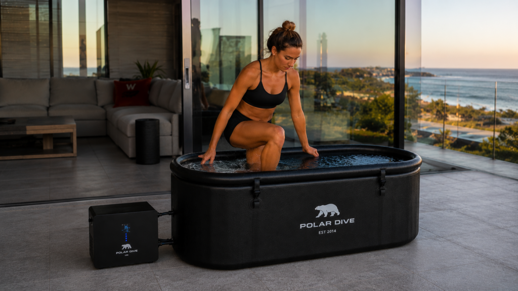 woman stepping into Polar Dive